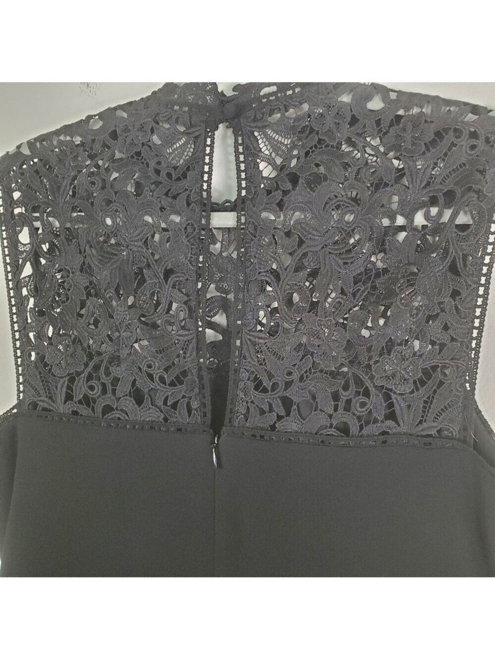 Theory Black Lace Dress Women's Size 8 Mini Sleeveless Sheath - Picture 7 of 11